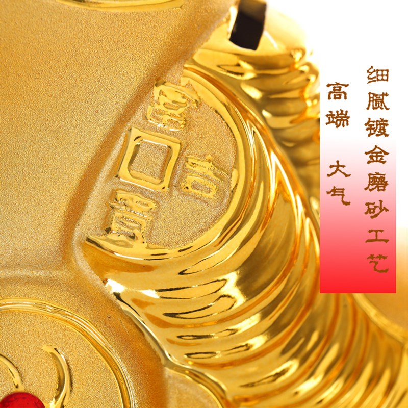陶瓷金牛摆件镀金贴钻存钱罐大号陶瓷开业礼品生肖牛乔迁装饰礼物