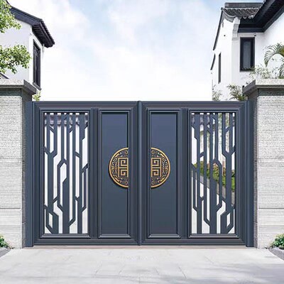 别墅庭院大门轻奢时尚大门铝合金花园小门农村自建房围墙门双开门