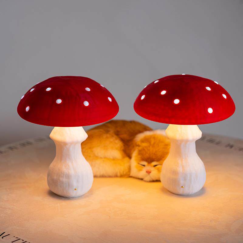 北欧风蘑菇造型USB充电夜灯 创意床头小夜灯适用儿童卧室