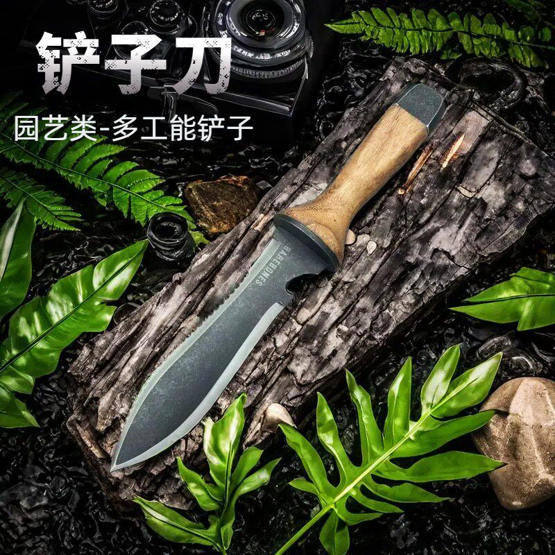 多功能挖土铲野外钓鱼不锈钢铲户外工兵铲赶海露营铲园艺种花铲子