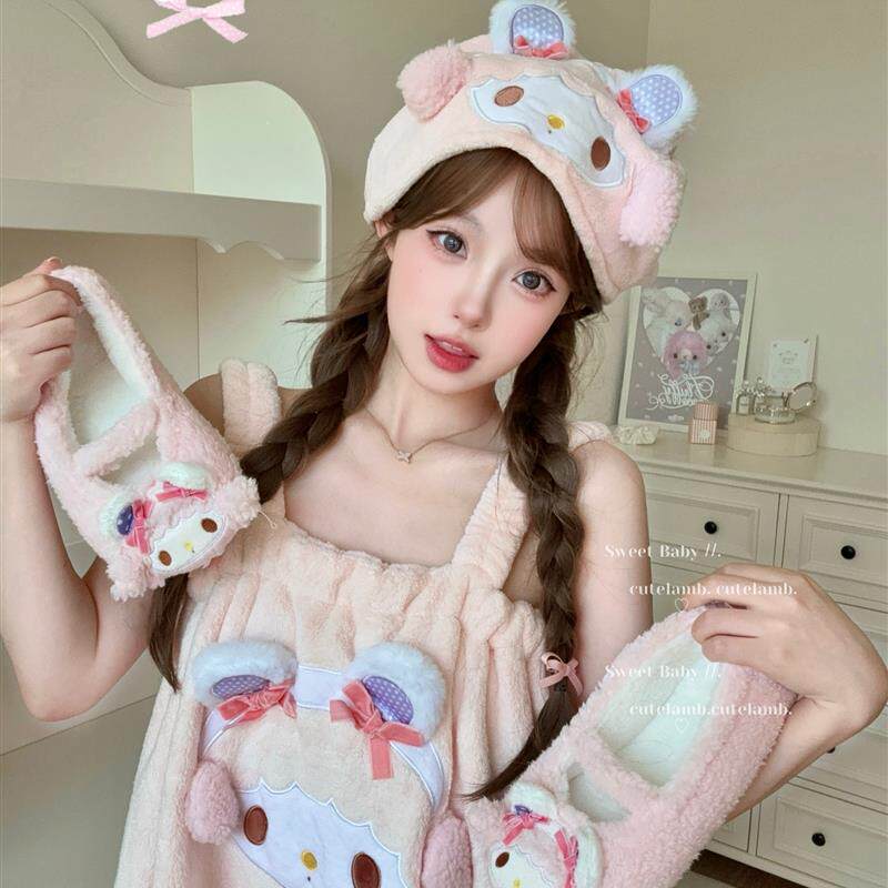 Cutelamb小羊与小美浴裙少女可爱纯欲吸水速干美乐蒂浴巾浴裙