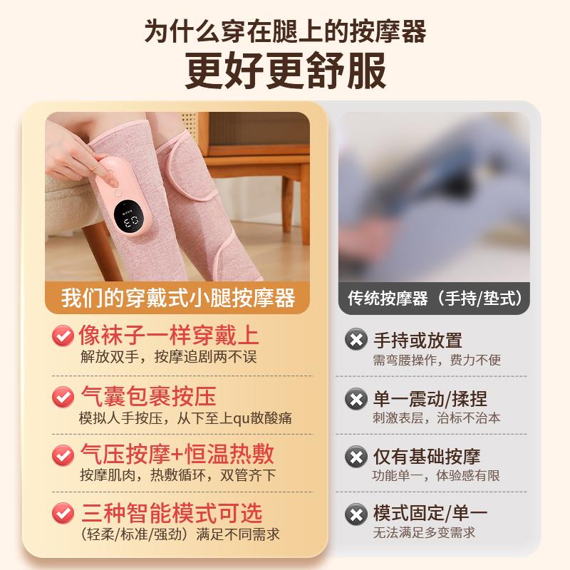 小腿肌肉按摩器电动全自动揉捏多功能恒温热敷美腿仪经络疏通放松
