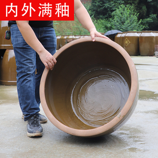 睡莲专用缸盆老式瓦缸庭院养鱼土陶储水陶瓷大号老旧造景荷花缸养