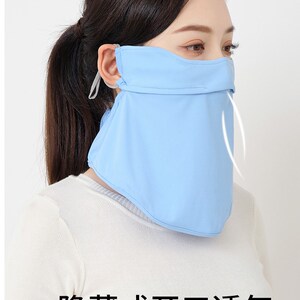 UPF1000+护颈防晒面罩全脸防紫外线 薄款脸罩夏季开车防晒口罩女