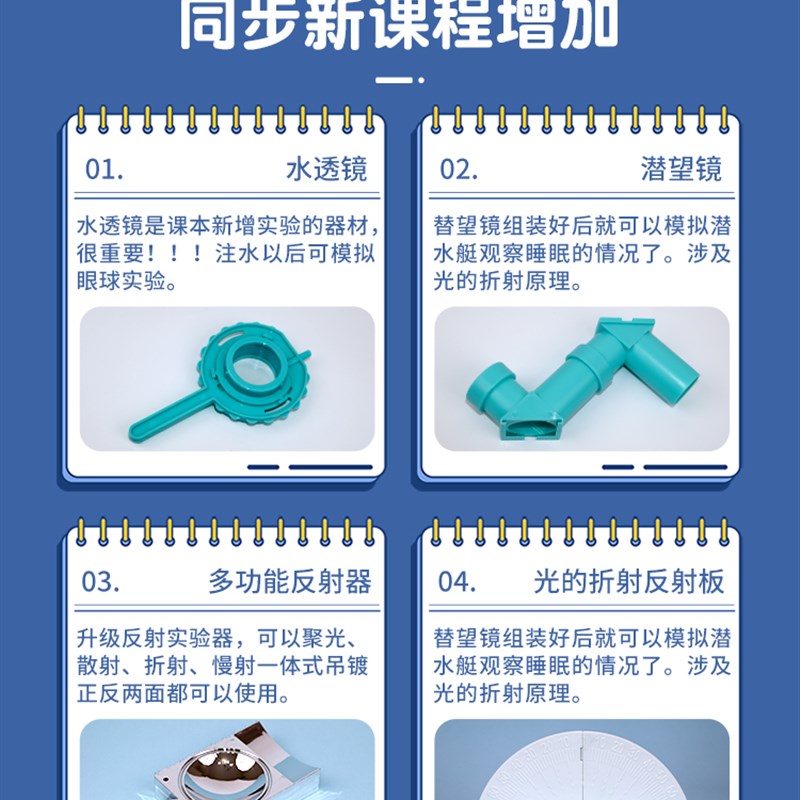 初中物理光学实验器材初二凸透镜成像光具座八上物理实验箱学生用