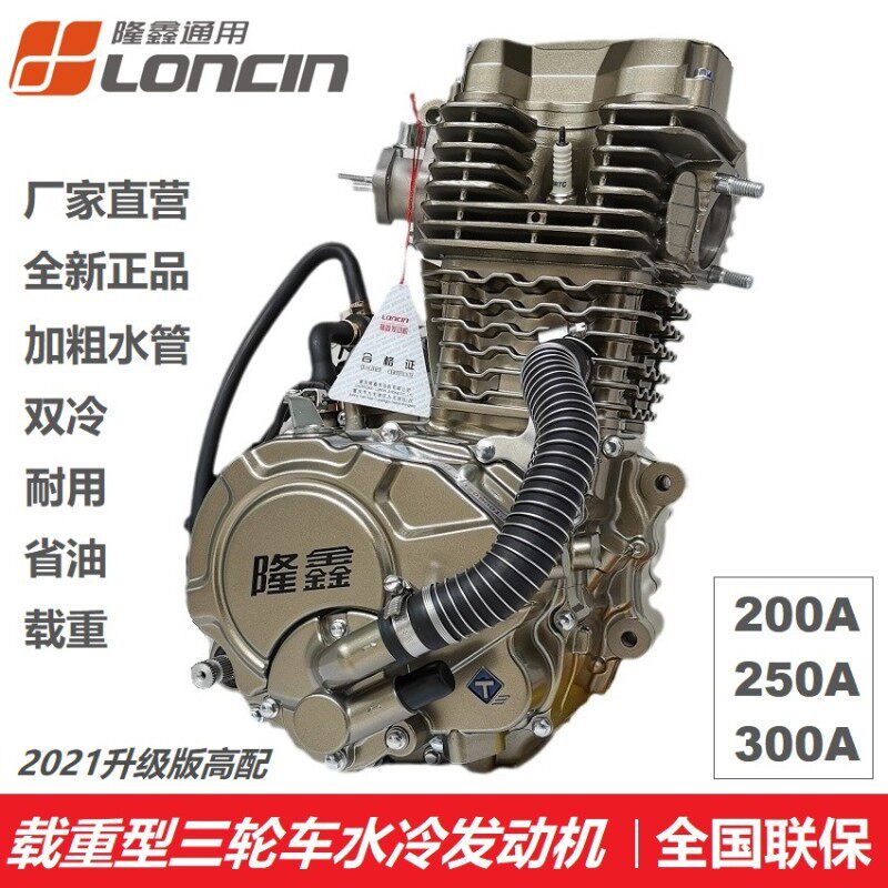 隆鑫发动机总成三轮车150 175 200 250 300水冷机头雷电2代载重型