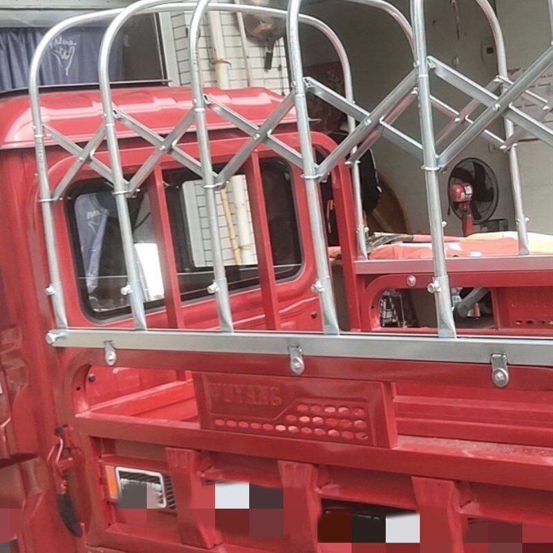 三轮电动车推拉伸缩雨棚支架配件架子滑轨雨棚加厚摆摊移动车厢架