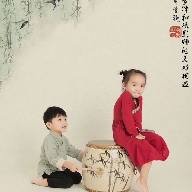 厂价实木纯手工彩绘腰鼓花鼓牛皮鼓乐器豉演出鼓儿童鼓鼓凳鼓架