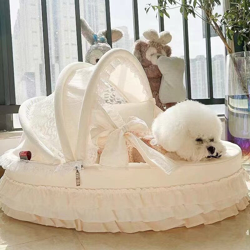 高端宠物摇篮四季可拆洗狗窝猫窝床INS风马尔济斯泰迪小型犬出口