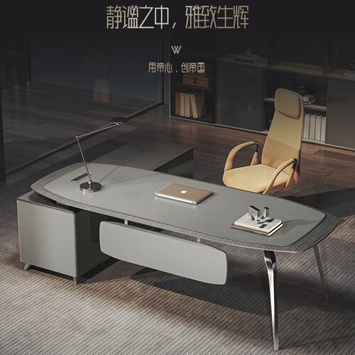 老板办公桌简约现代主管经理大班台总裁办公室董事长办公桌椅组合