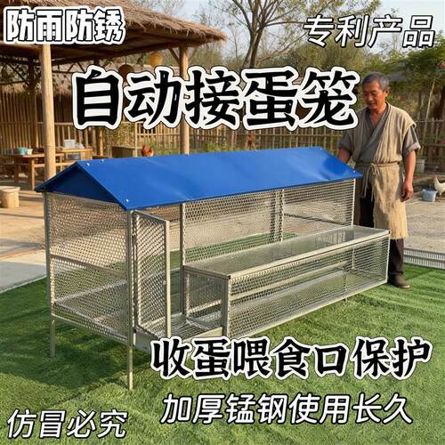 鸡笼子家用新型防雨自动收蛋防啄防狼防鼠加厚不锈全防护下蛋鸡笼