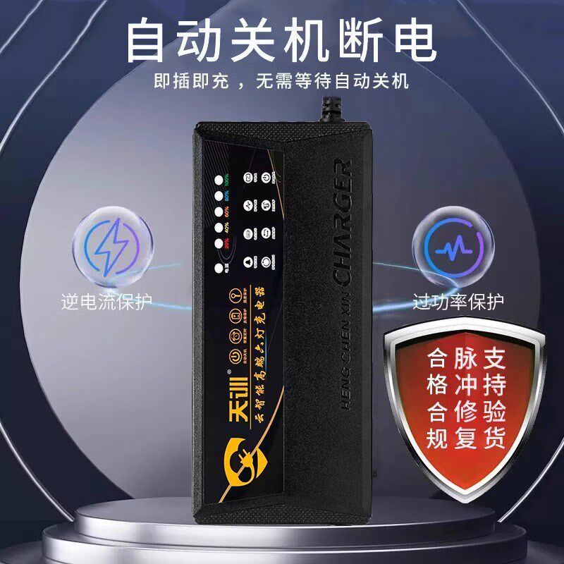 自动断电智能电动车电瓶充电器48V12AH60V20AH72V32A铅酸电池两轮