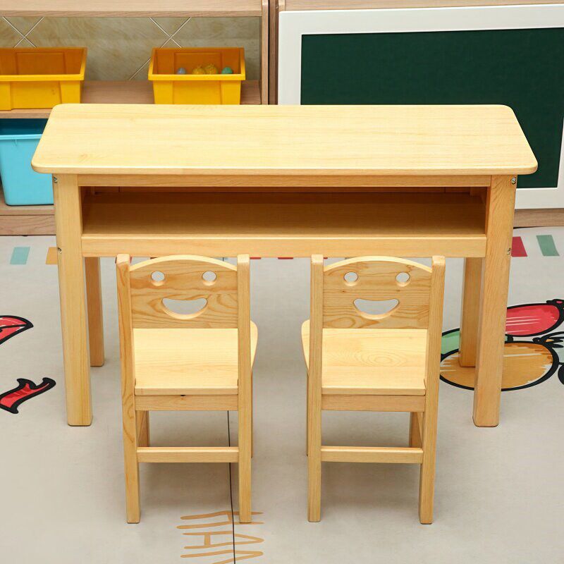 儿童小学生学习课桌椅家用早教双层桌幼儿园手工绘画 划实木桌椅