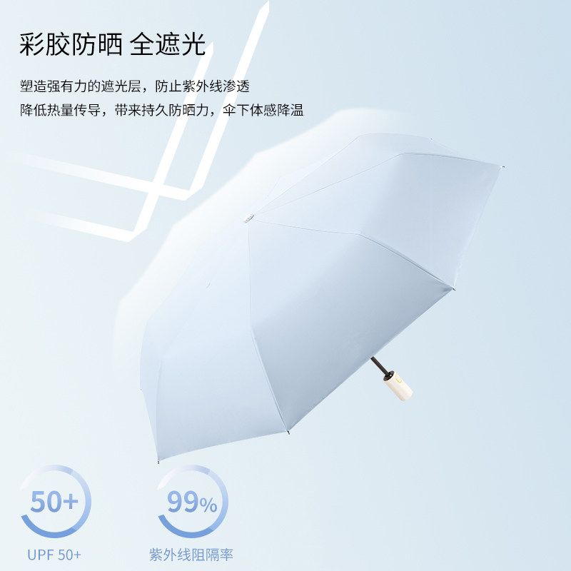 抖音伞厂新款彩胶防回弹遮阳伞全自动黑胶防晒晴雨两用学生女士伞