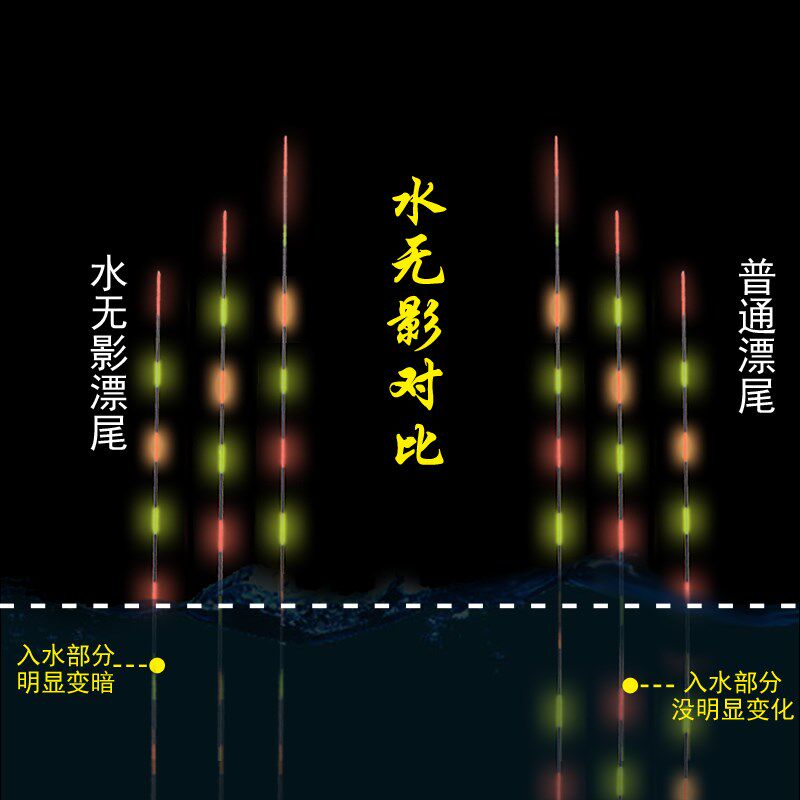 狂钓手水无影超亮高灵敏鲫鱼鲤鱼浮漂夜光漂电子漂
