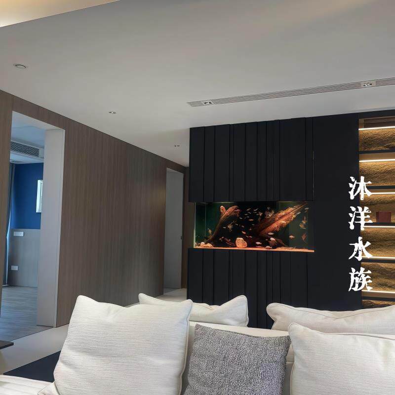 2025客厅鱼缸柜设计定制嵌入式鱼缸订做定制鱼缸隔断餐边柜鱼缸