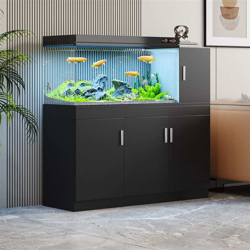 实木鱼缸柜底柜家用客厅长条柜水族箱地柜承重底座周转箱鱼缸架子图片