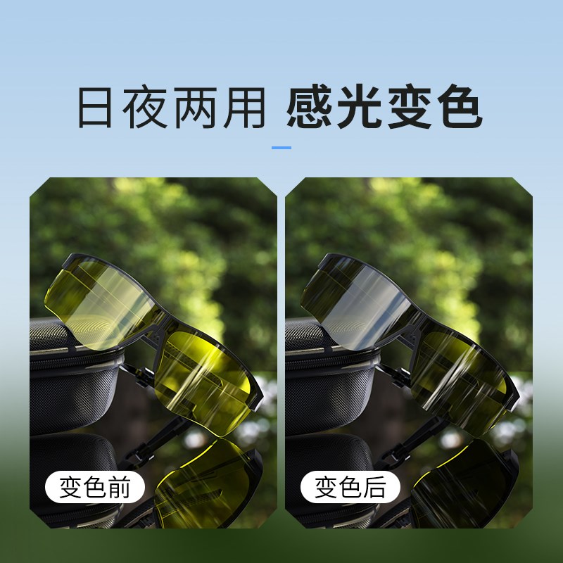 2025新款骑行眼镜日夜两用防风可折叠变色运动骑车骑行护目镜墨镜