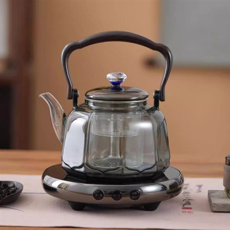 2024年电陶炉煮茶炉玻璃蒸茶单炉静音定时迷你薄款电炉煮茶器