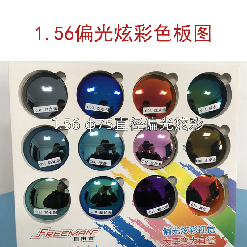 偏光太阳镜近视镜片定制超薄1.74炫彩树脂太阳眼镜更换度数散光眼