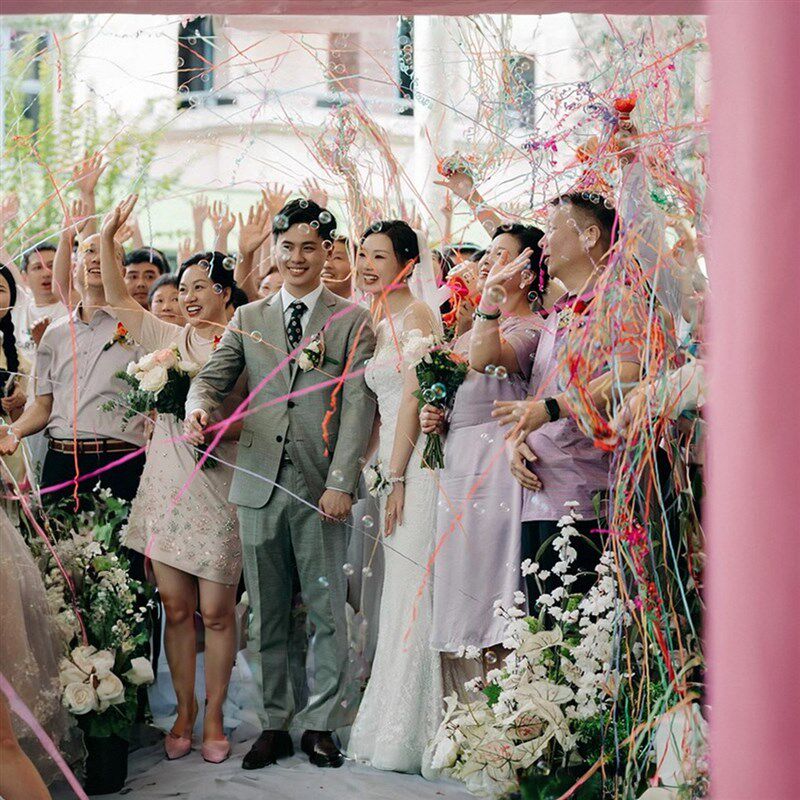 结婚庆手抛彩带丝手扔礼花手环蜘蛛丝拉花婚礼免打扫彩条生日道具