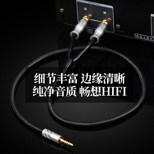 发烧4.4mm转双莲花纯铜4.4平衡转2RCA音频线pha2a wm1a 1z zx300a