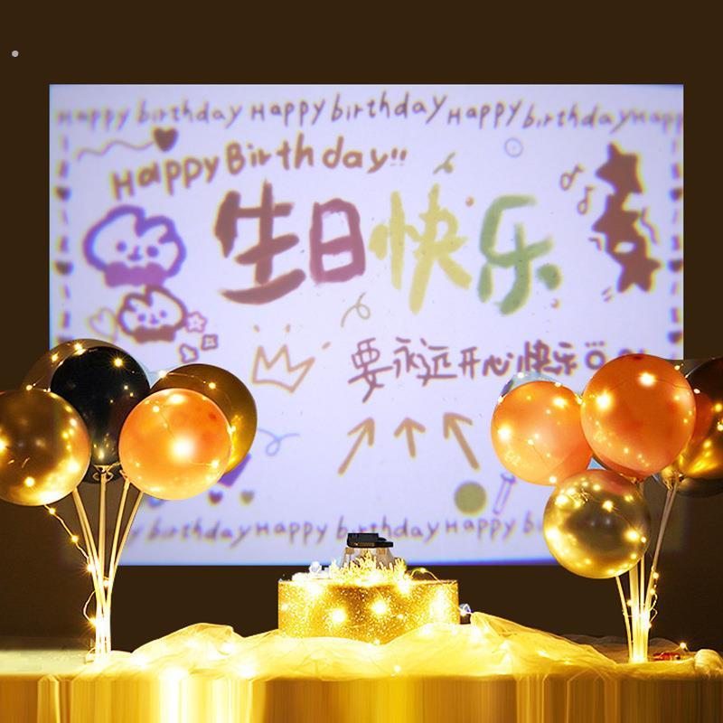 跨年拍照道具2024新年投影灯氛围感生日投影仪家用卧室投墙抖音