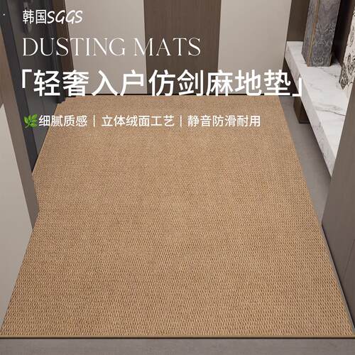 韩国入户门地垫彷剑麻可裁剪定制可机洗地毯新款耐脏门口家用脚垫