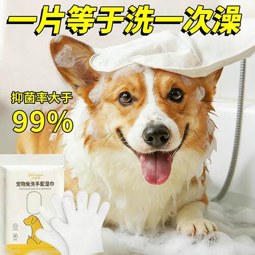 宠物免洗清洁手套湿巾猫咪狗狗专用除洗澡擦脚干洗神器臭清洁用品