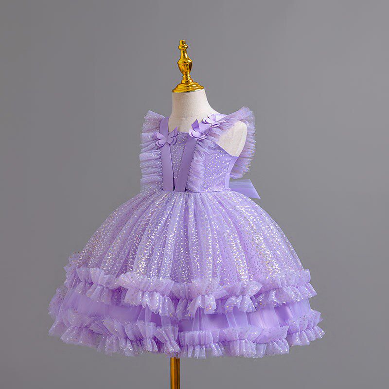 女童生日公主裙2024新款夏季婚礼花童礼服洋气高端儿童蓬蓬连衣裙