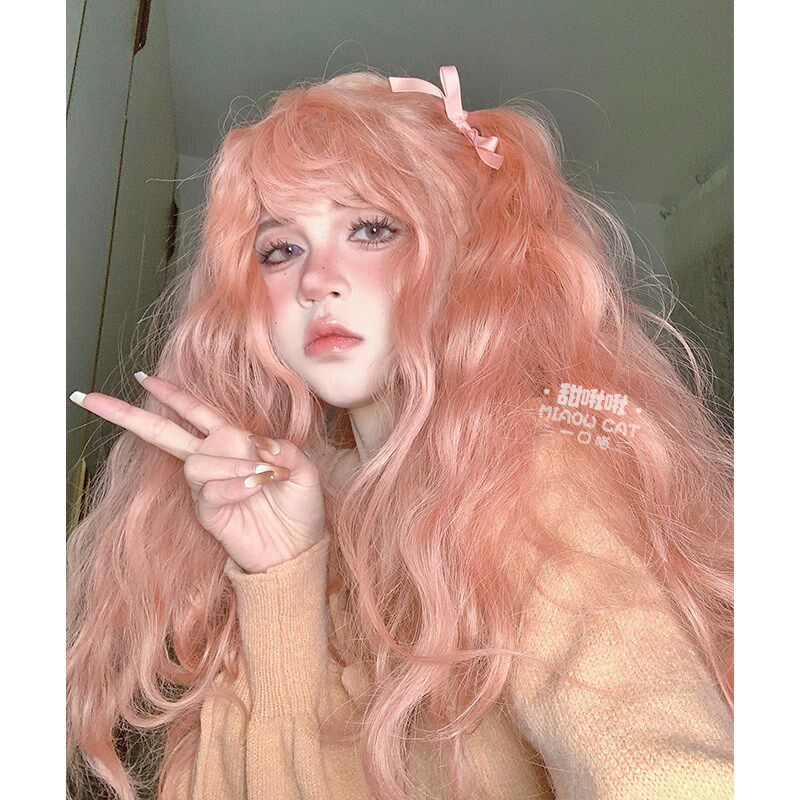 一口喵假发女日常网红蛋卷长发lolita甜美自然全头套式【甜啾啾】