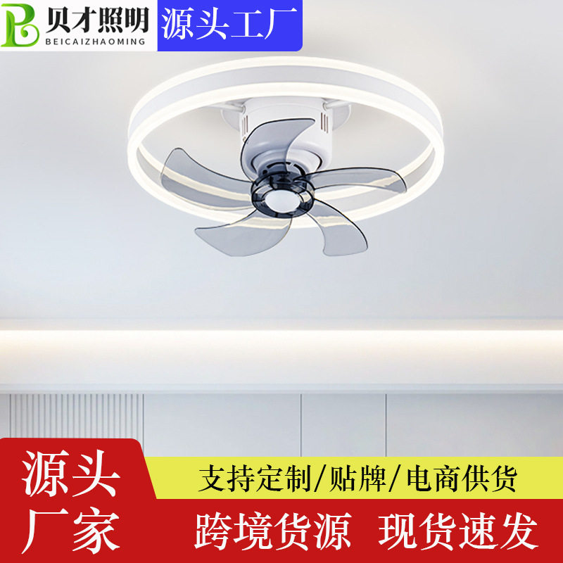 360度摇头风扇灯卧室房间吸顶灯家用客厅餐厅吊扇一体电风扇带灯图片