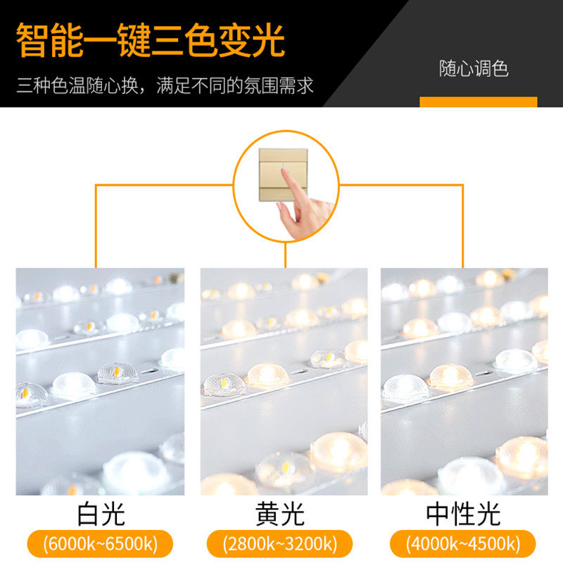 led吸顶灯灯条灯芯长条改造LED灯带灯盘贴片改装灯珠家用三色变光