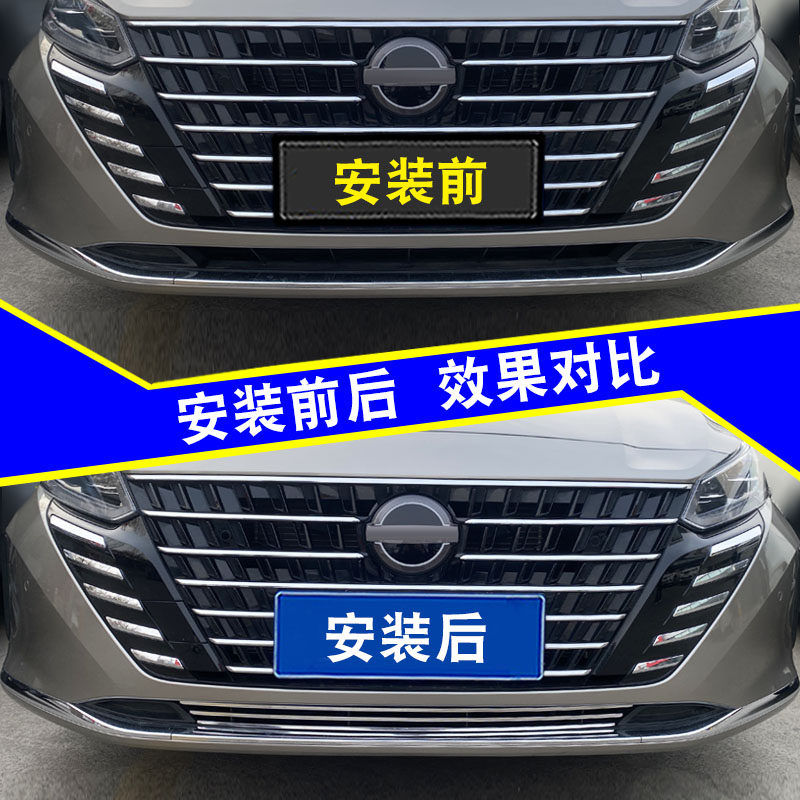2022款新天籁中网外观改装件 前杠专用配件汽车用品防虫网装饰条