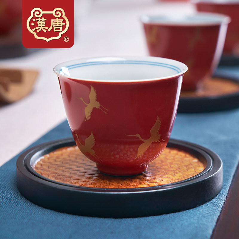 汉唐圆形方形席纹杯托盘茶托防滑茶杯座底杯托套防烫杯拖垫重竹