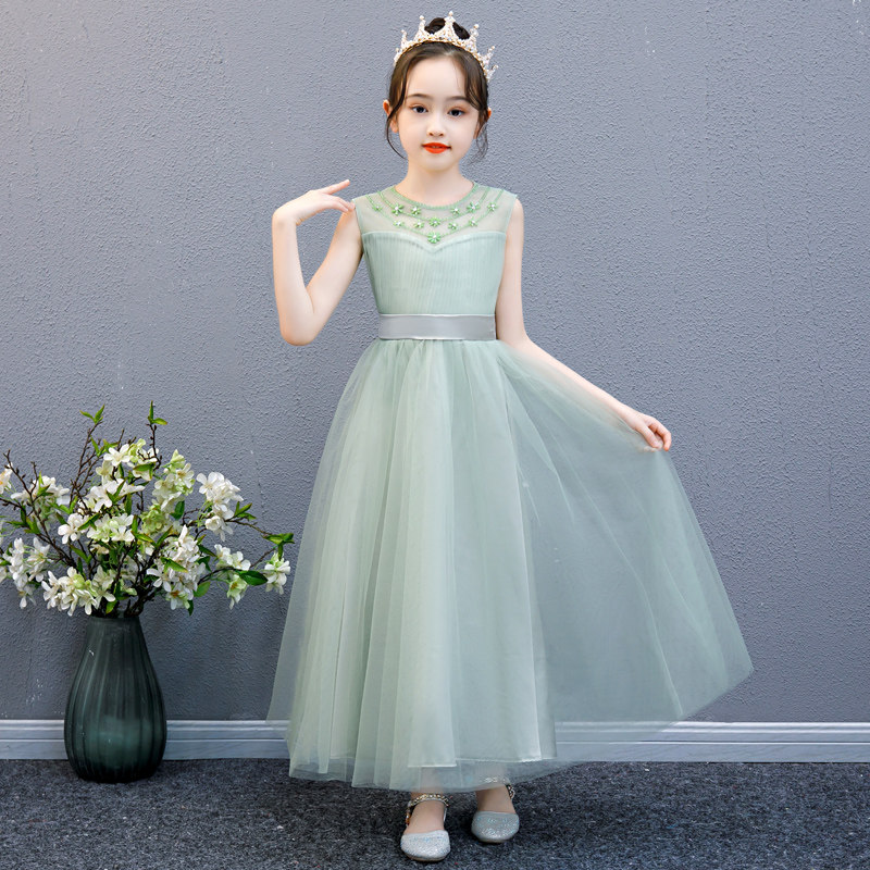 女童钢琴演奏礼服儿童主持人公主裙朗诵合唱演出服连衣裙夏高级感