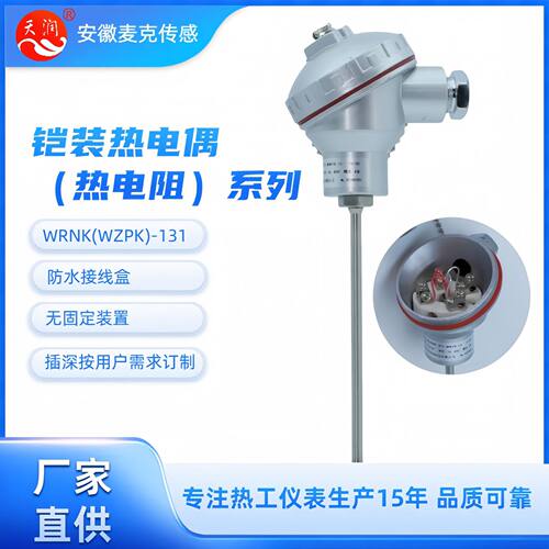 铠装热电偶K型铠装铂电阻PT100WRNK-131WZPK-131无固定装置式