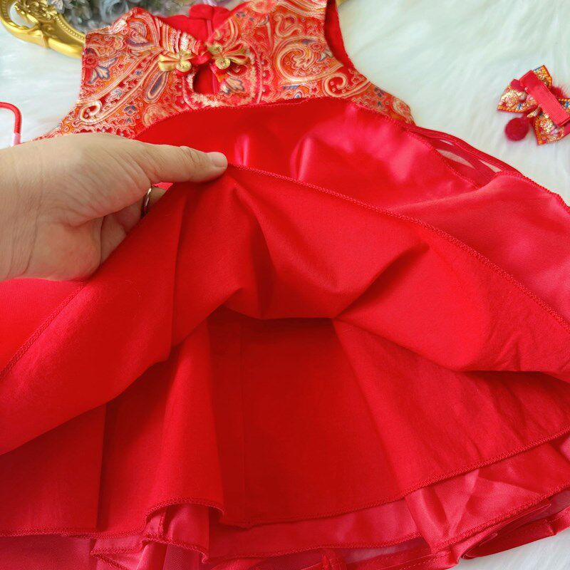 宝宝周岁衣服女宝宝抓周礼服夏季新中式旗袍婴儿百日宴公主裙夏装