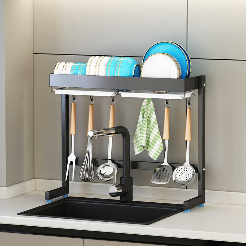 厨房水槽置物架晾放碗架沥水架不锈钢窄款单水槽洗碗池碗碟收纳架