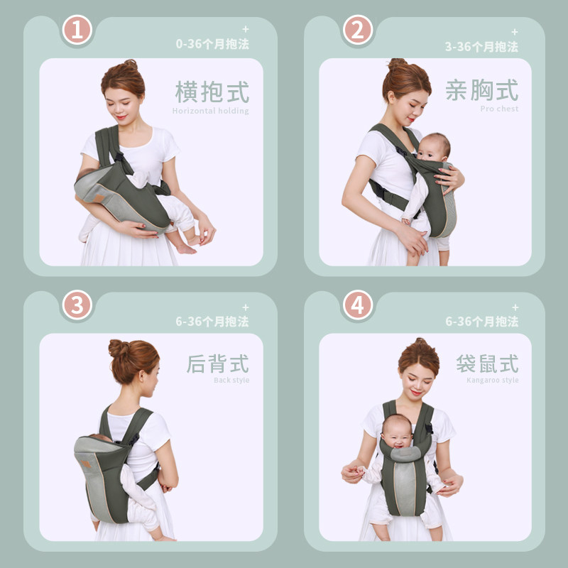 婴儿宝宝背带外出前后两用初新生儿横前抱式简易背娃神器解放双手