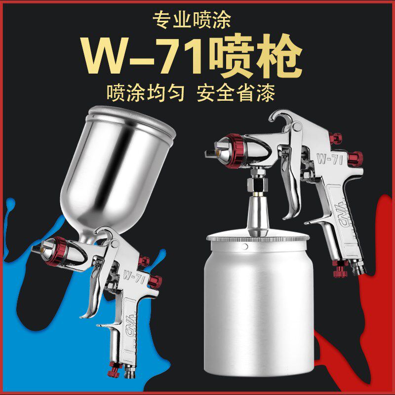 原装W-71汽车油漆喷漆枪W-77气动高雾化家具面漆钣金涂料喷涂喷枪