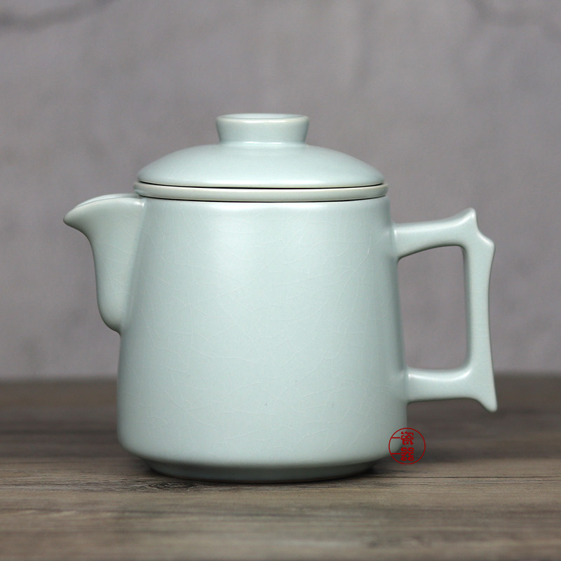汝窑快客杯一壶二杯旅行便携茶具套装泡茶杯茶水分离过滤陶瓷杯子