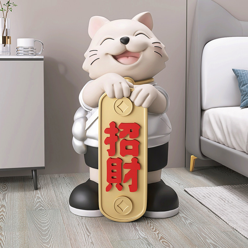 大型招财猫落地摆件客厅电视柜家居饰品开店开业礼物搬家乔迁新居
