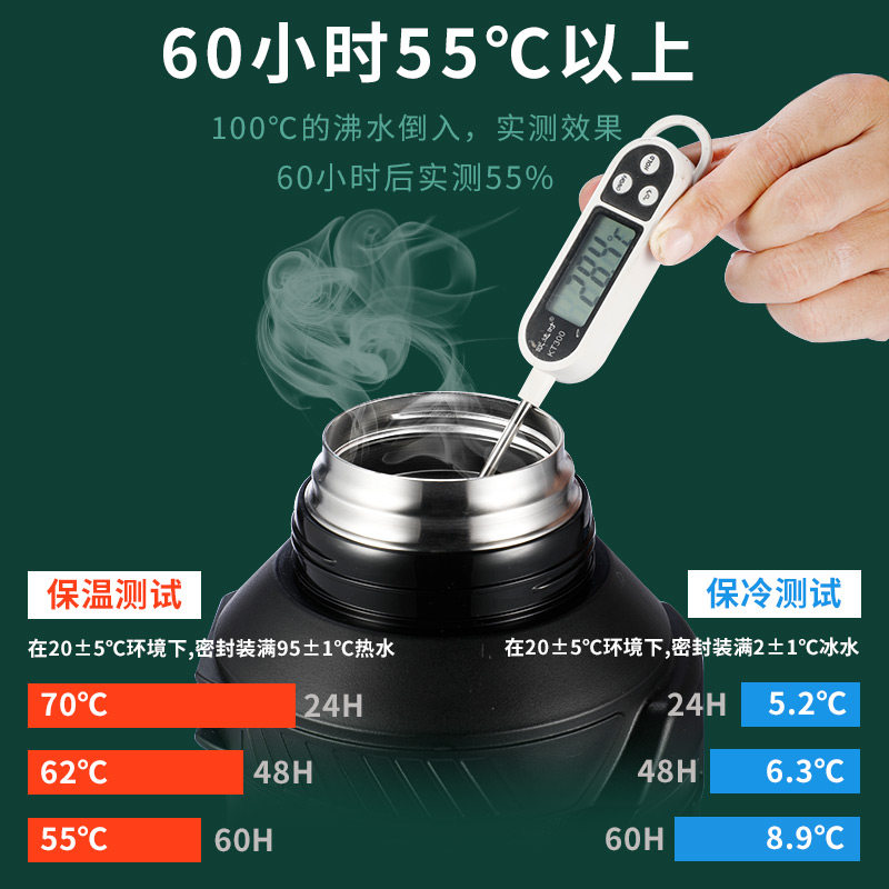 琪虎超大容量保温水壶特大号3l真空杯户外4L车载旅行5升热暖水瓶