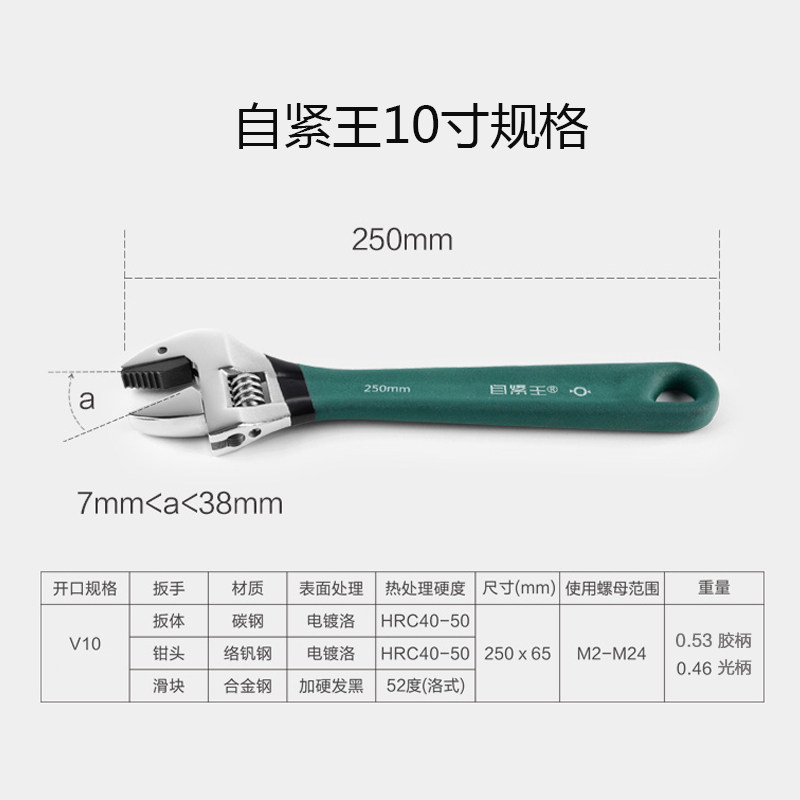 自紧王万用多功能活动板子 连续操作大开口快速自紧管钳扳手万能