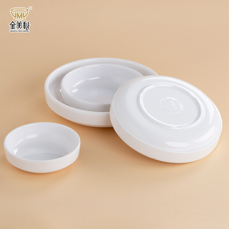 密胺小菜盘子仿瓷餐具黑色圆形小菜碟日韩餐厅饭店蘸料小碟子商用