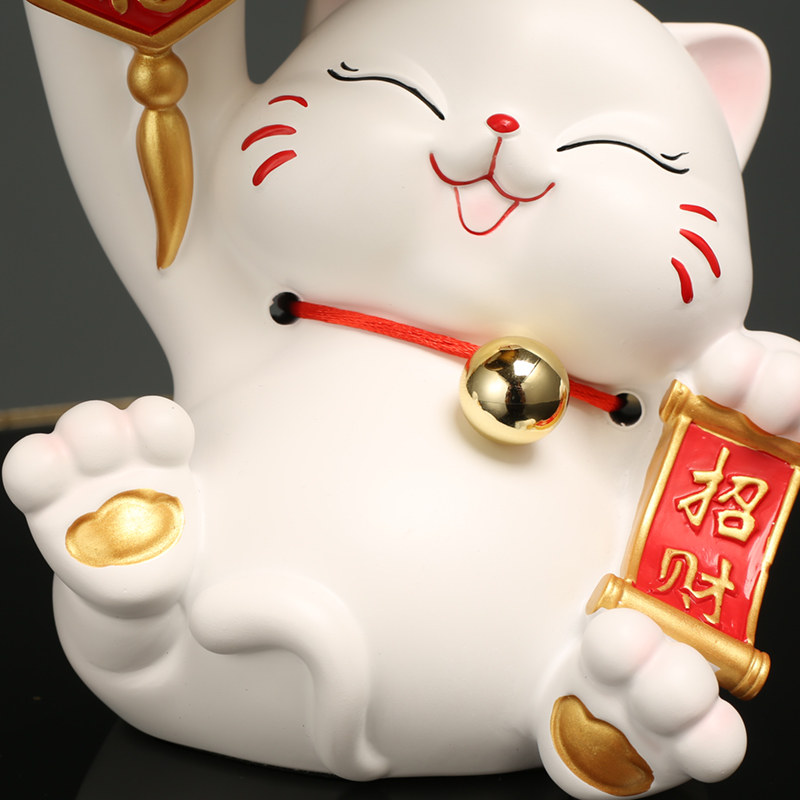 招财猫托盘摆件开业吉祥福气玄关柜放钥匙餐厅店铺前台糖果盘收纳