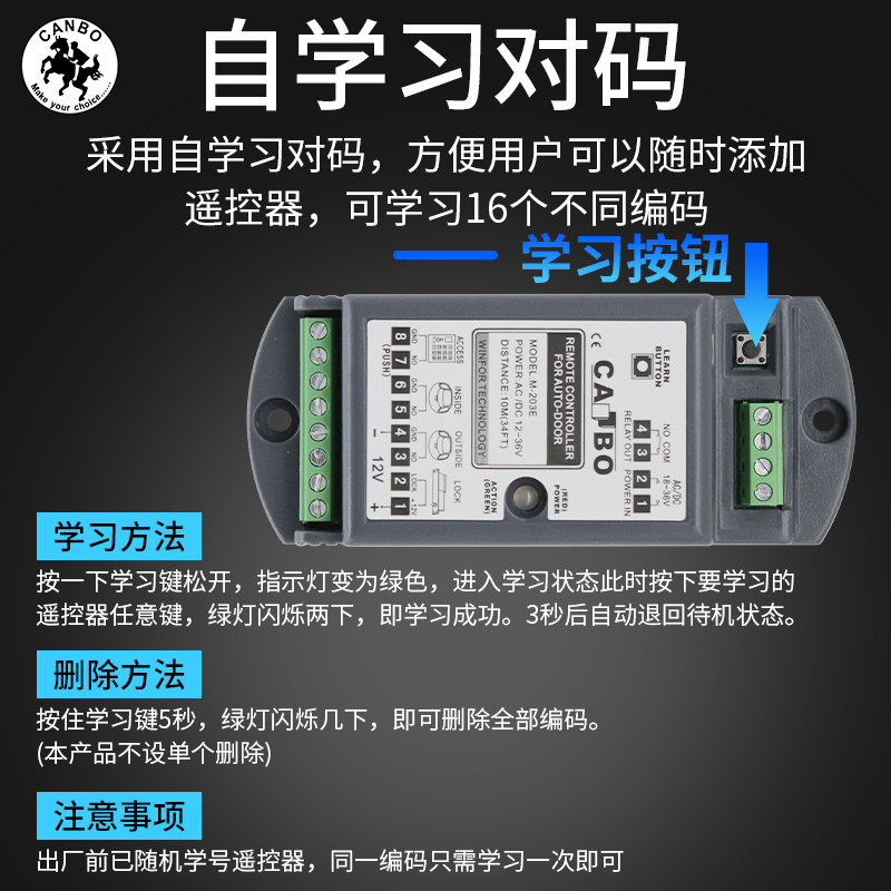 感应门多功能扩展器自动门门禁控制模块电动平移门通用无线遥控器