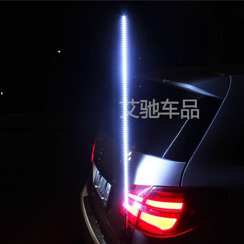 汽车摩托越野车装饰带LED灯旗杆车载卡位边夹边免打孔天线领航灯图片