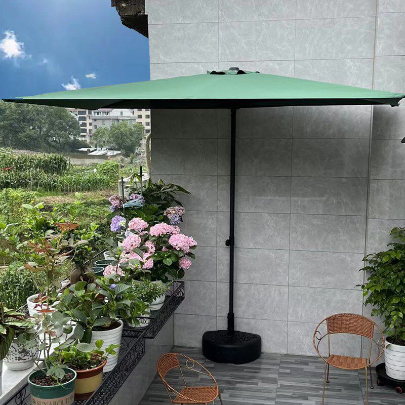 升降户外半边伞防雨 庭院阳台太阳伞 室外绿植花园植物遮阳侧边伞